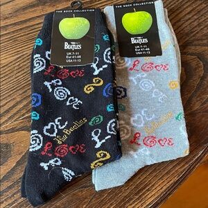 2013 Apple Corps Limi The Beatles Black and Gray Love Design Socks Men’s 11-13